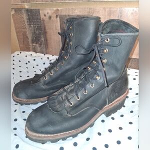 Chippewa 73015 Leather Black Lace Up Boots Mens Size 13
